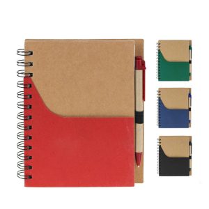 New Wave Pocket Notebook with Ballpoint Pen