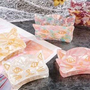 Acrylic Cat Hair Claw Clip Girl Hair Accessories Hair Claw Headdress