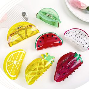 Fruit Lemon Grab Clip Acrylic Hair Accessory Shark Clip Hair Claws