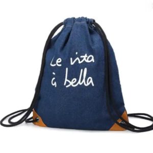 Soft Canvas Large Drawstring Backpack