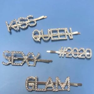 Simple Letter Rhinestone Hairpins Women Hair Clips Pins Barrettes Accessories For Women Girls Hair Hairclip Hairgrip Headdress