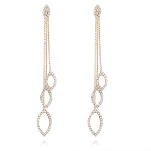Fashion new comes brass base long leaf shape drop earring jewelry for women ,dangle earring