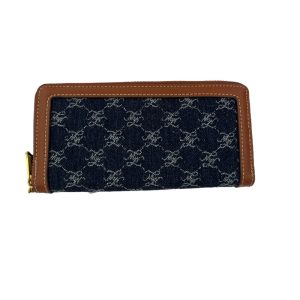 Vintage PU Zipper Printing Long Wallet With Canvas Purse